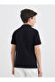 Boys Black Cotton Polo T-Shirt - 4