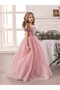 Girls Pink Ruching Detail Mesh Party Dress - 4