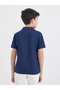 Boys Navy Blue Cotton Polo T-Shirt - 4