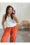 Elastic Waist Wide Leg Muslin Trousers - 3