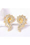 Za Earrings with Gold Stones - 4