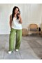 Elastic Waist Wide Leg Muslin Trousers - 2