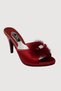 Women's Burgundy Heeled Feather Stone Detailed House Slippers Daily Dowry Gift Vr.Gc.01.T75.Y19 - 4