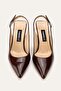 Women's Bordo Rugan Genuine Leather 34-35-41 Number Medium Heel Buckle Back Open Shoes - 3
