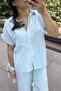 Blue Color 100% Cotton Short Sleeve Shirt Pants Set 1004 - 8
