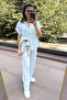 Blue Color 100% Cotton Short Sleeve Shirt Pants Set 1004
