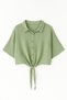 Mint Green 100% Cotton Muslin Fabric Women's Bat Sleeve Button Summer Shirt–Comfortable and Stylish Casual Blouse - 5
