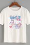 2 Pack Quality Cotton Combed Women's Printed Tshirt Hello Kitty Black White T-Shirt - 2