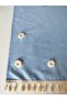 Handcrafted Embroidered 3D Rose Natural Linen Authentic Tasseled Runner 45X120 cm - 7