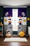 Astronaut Safari Patterned Children's Baby Room Background Curtain (Single Wing Pricing) - 4