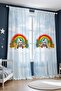 Jeep Li Rainbow Safari Patterned Children's Baby Room Background Curtain (Single Wing Pricing) - 2