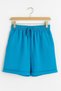 Turquoise 100% Cotton Muslin Fabric Women's Shorts with Pockets – Comfortable Summer Casual Shorts - 5
