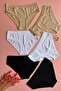 Modal Fabric |   6-Piece Black, White and Tan Extra Piping Bikini Women's Panties 51E05 - 7