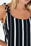 Women's Summer Black and White Striped Strap Long Maxi Dress – Casual and Beach - 5