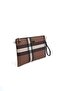 Dark Brown - Brown Plaid Women's Portfolio and Clutch Handbag Sp1034 - 2