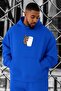3 Yarn Combed Cotton Brown Printed Large Size Sweatshirt
