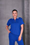 Women's Plus Size Cobalt Blue, Ribbed Collar and Hemline Blouse, Ribbed Pocket Pants, 2 Piece Set 65N39065 - 4