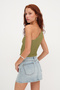 بلوزة منسوجة بكتف واحد A0522-E2 - 5