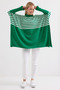Women's Slit Knitwear Poncho Sweater F. Green 1222 - 3
