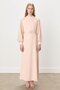 Sleeve Detailed Belted Dress Beige