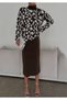 Speckled Full Fisherman Skirt-Sweater Women's Knitwear 2-Piece Set - 4