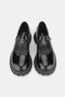 Women's Black Patent Leather Genuine Natural Leather 36-41 Number Mary Jane Shoes with Buckle Band - 3