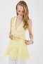 Yellow 100% Cotton Muslin Side Tie Belted Vest 8017A - 6