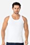 Men's White Ribbed Undershirt Cotton Lycra Camisole Halter Neck Slim Fit Undershirt - 2