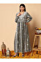 Hand Embroidered Lucknowi Chikankari Printed Mulmul Cotton Jalabiya-AL3936 - 3