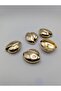 Gold,''Coffee Bean'' Shape Large Button - 3