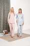 Women's Blue Shawl Collar Special Design Lace Winter Cotton Maternity Maternity Dressing Gown Pajama Set Set - 2
