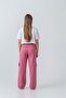 Girls' Wide Leg Pocketed Comfortable Cut Combed Cotton Sweatpants - 5