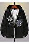 Unisex Women Men Tn the Sky Printed Hooded Basic Zippered Sweatshirt Cardigan - 2