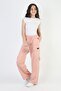 Girls' Wide Leg Pocketed Comfortable Cut Combed Cotton Sweatpants - 7