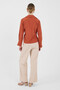 Tile Front Tie Detail Long Sleeve Blouse 8019A - 5