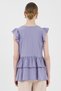Lilac V-Neck Button Ruffle Sleeve Blouse 8052A - 5