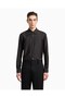 Men's Micro Eagle Embroidery on the Chest Shirt Lapel Long Sleeve Black Shirt Em001537 Af17293-Uc001