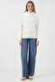 Women's Wide Collar Knitwear Sweater Ecru 1246 - 2