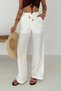 Wide Leg Trousers with Elastic Waist White - 4
