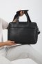 Genuine Leather Black Briefcase and Laptop Bag / Large Size Laptop Handbag with Long Strap / 15.6 Inch - 5