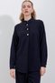 Women's Oversize Tunic Trousers Double Set Navy Blue 1093