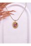 Women's Steel Gold Heart Motif Vintage Necklace - 2