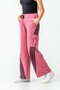 Girls' Wide Leg Pocketed Comfortable Cut Combed Cotton Sweatpants - 3
