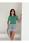 Stripe Detailed Short Sleeve Knitwear Blouse - 2
