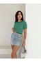 Stripe Detailed Short Sleeve Knitwear Blouse - 3