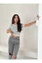 Stripe Detailed Short Sleeve Knitwear Blouse - 3