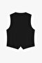 Women's Polyviscon Vest with Pocket Cover - Black - 7