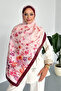 Flowers Floral Patterned Burgundy Color Soft Cotton Shawl