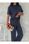 Women's Modal Fabric Short Sleeve High Waist Tracksuit Set - 6