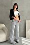 Elastic Waist Tied Waterway Stripe Wide Leg Pants - High Waist Comfortable Textured Knitted - 4